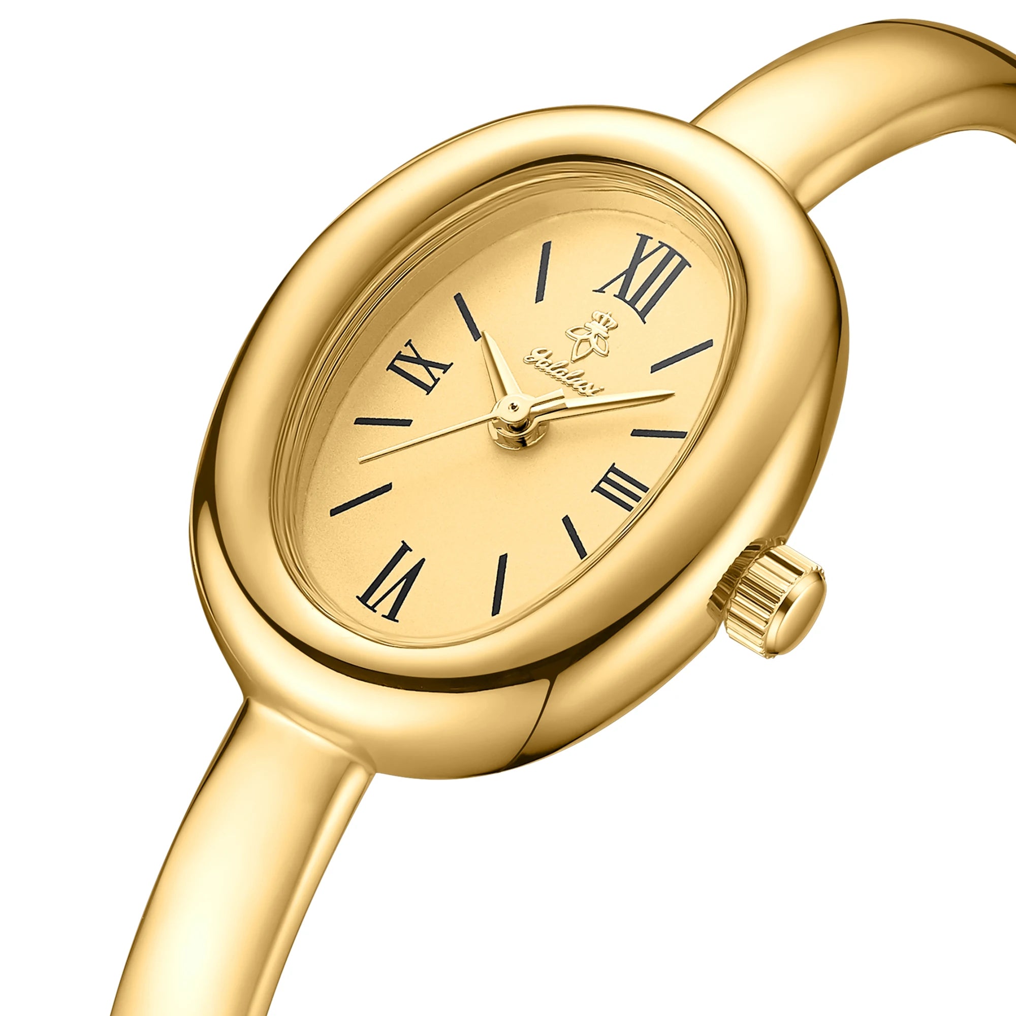 Golden Oval Watch - Vintage Damen Armbanduhr Gold