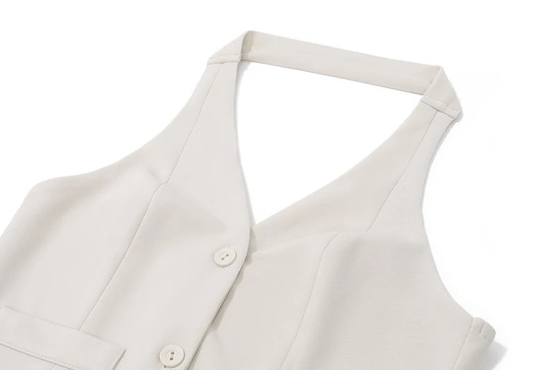 Café Chic - Ärmelloses Top & Minirock Set