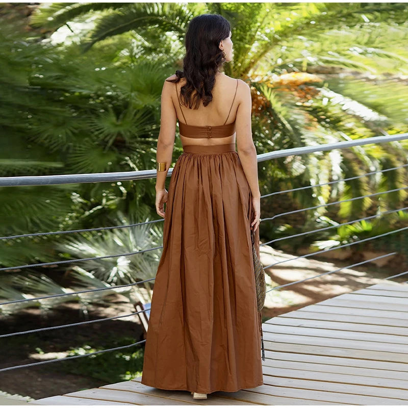 Parisienne – Schulterfreies Zweiteiler-Kleid mit Faltenrock