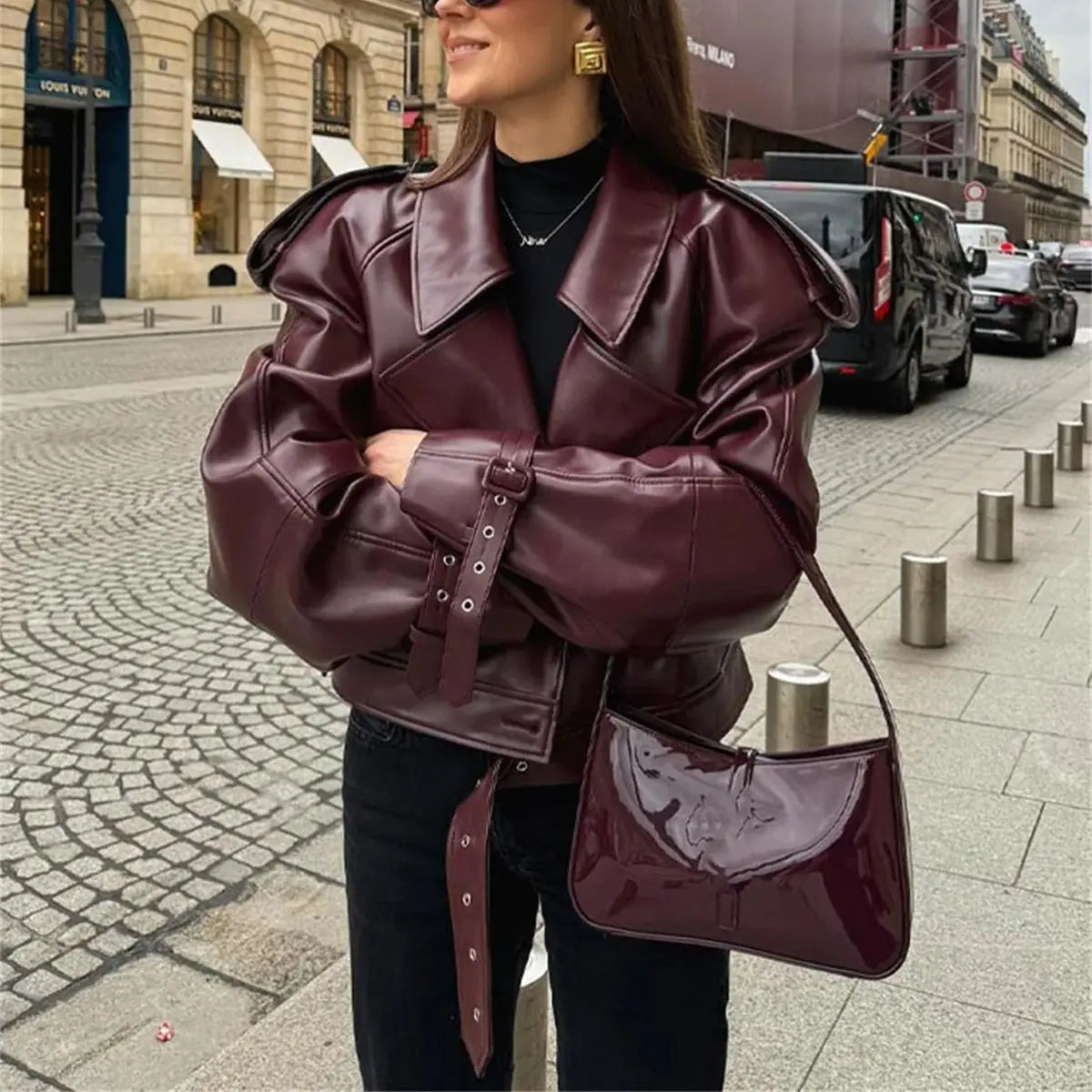 Cropped Burgundy Jacket