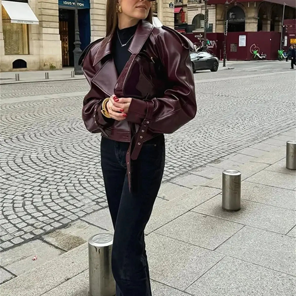 Cropped Burgundy Jacket