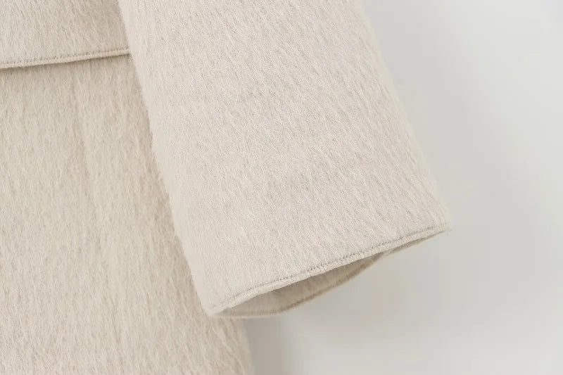 White Faux Fur Blazer - Oversized Damen Blazer Weiß