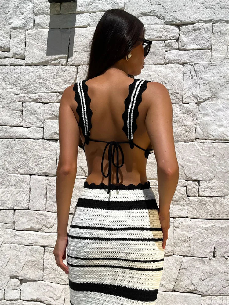 Noir Riviera – Crochet-Stripes Summer Set