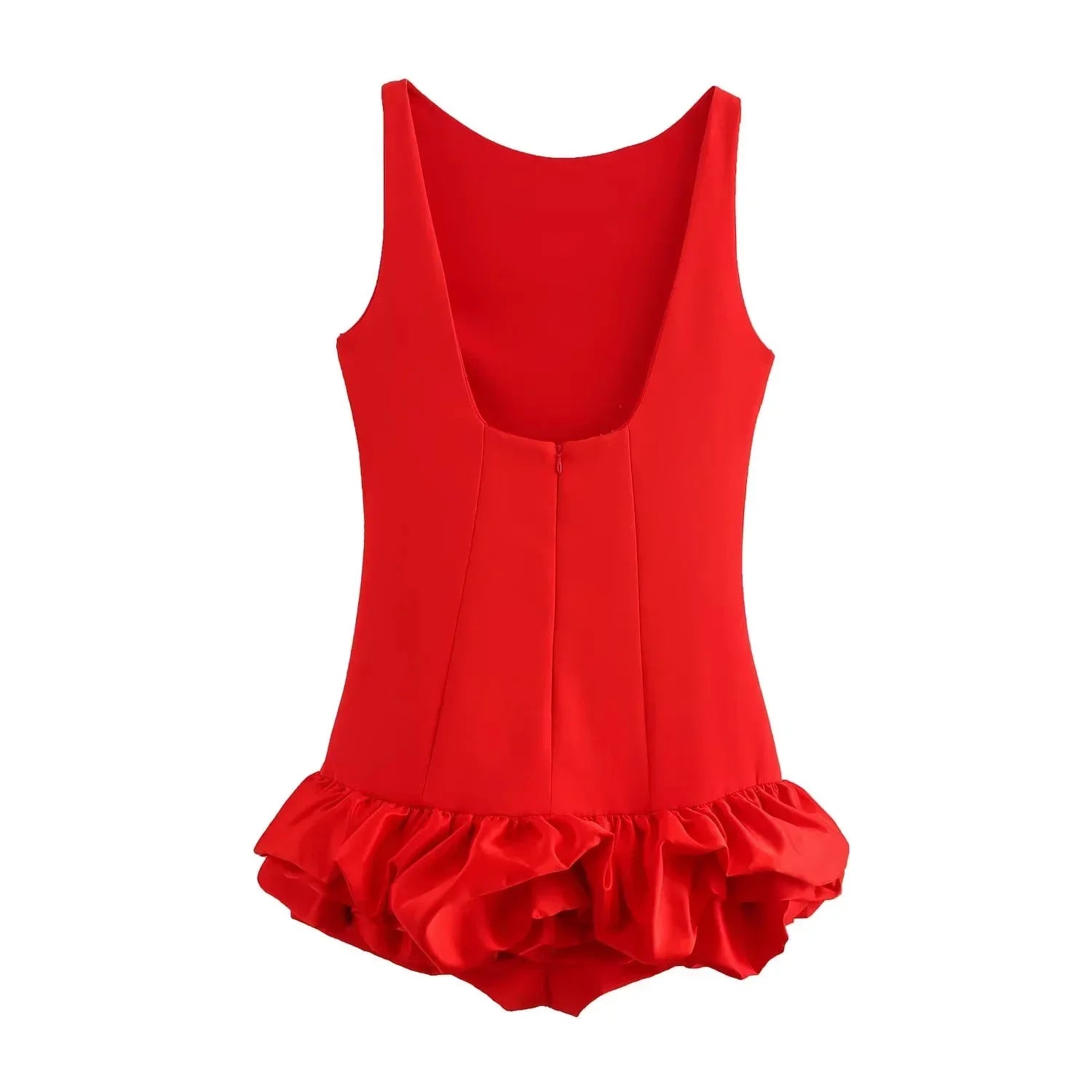 Cropped Dress - Weißes Minikleid mit Volantrock