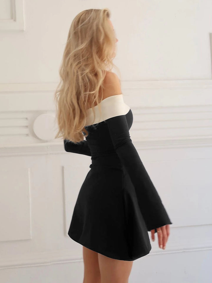 Schulterfreies Minikleid in Creme mit figurbetonter Silhouette – Zara Dress von Aura Aurora