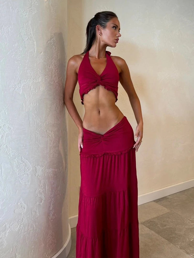 Luna Amour – White Halter Co-Ord Summer Set